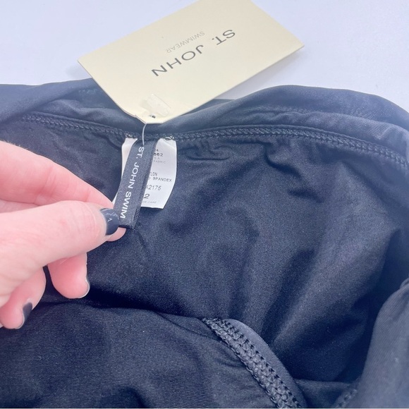 St John swim retro pant black rhinestone foldover bikini bottom style 242175 - Picture 5 of 10